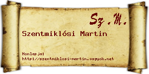 Szentmiklósi Martin névjegykártya